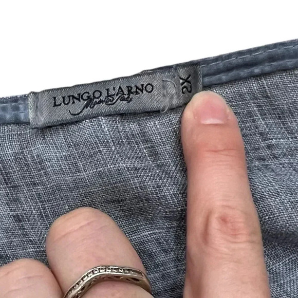 Lungo L’arno Gray 100% Linen Stitched Pattern Shift Dress 2X - Picture 4 of 5